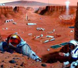 La actividad tiene como objetivo que los niños piensen en cómo serÃ­an las colonias humanas en Marte.