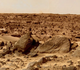 Para realizar búsquedas de vida es clave el estudio de las superficies. Aquí se ve una imagen de la superficie del Planeta Marte
