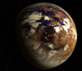 Representación gráfica de Próxima b, el exoplaneta en zona habitable más cercano a la Tierra