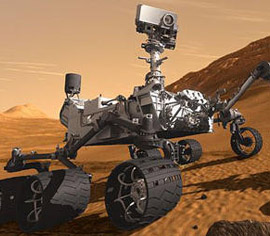 Curiosity, robot de exploración en Marte (recreación).